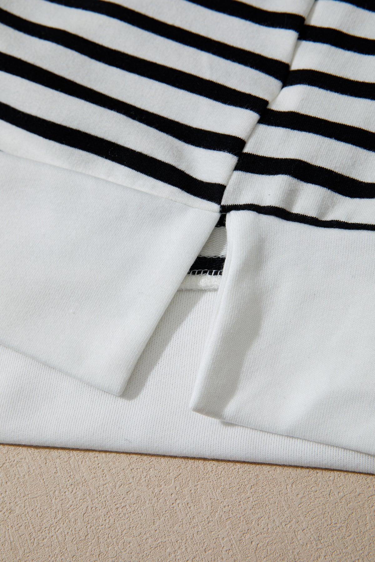 White Stripe Striped Colorblock V Neck Long Sleeve Shift Plus Size Blouse