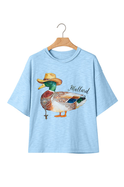 Mist Blue Western Mallard Oversized Tee