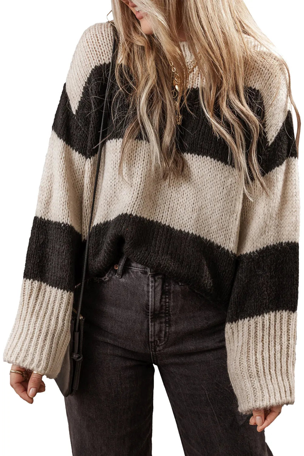 Jet Stream Colorblock Loose Pullover Sweater - Chic Meadow Boutique 