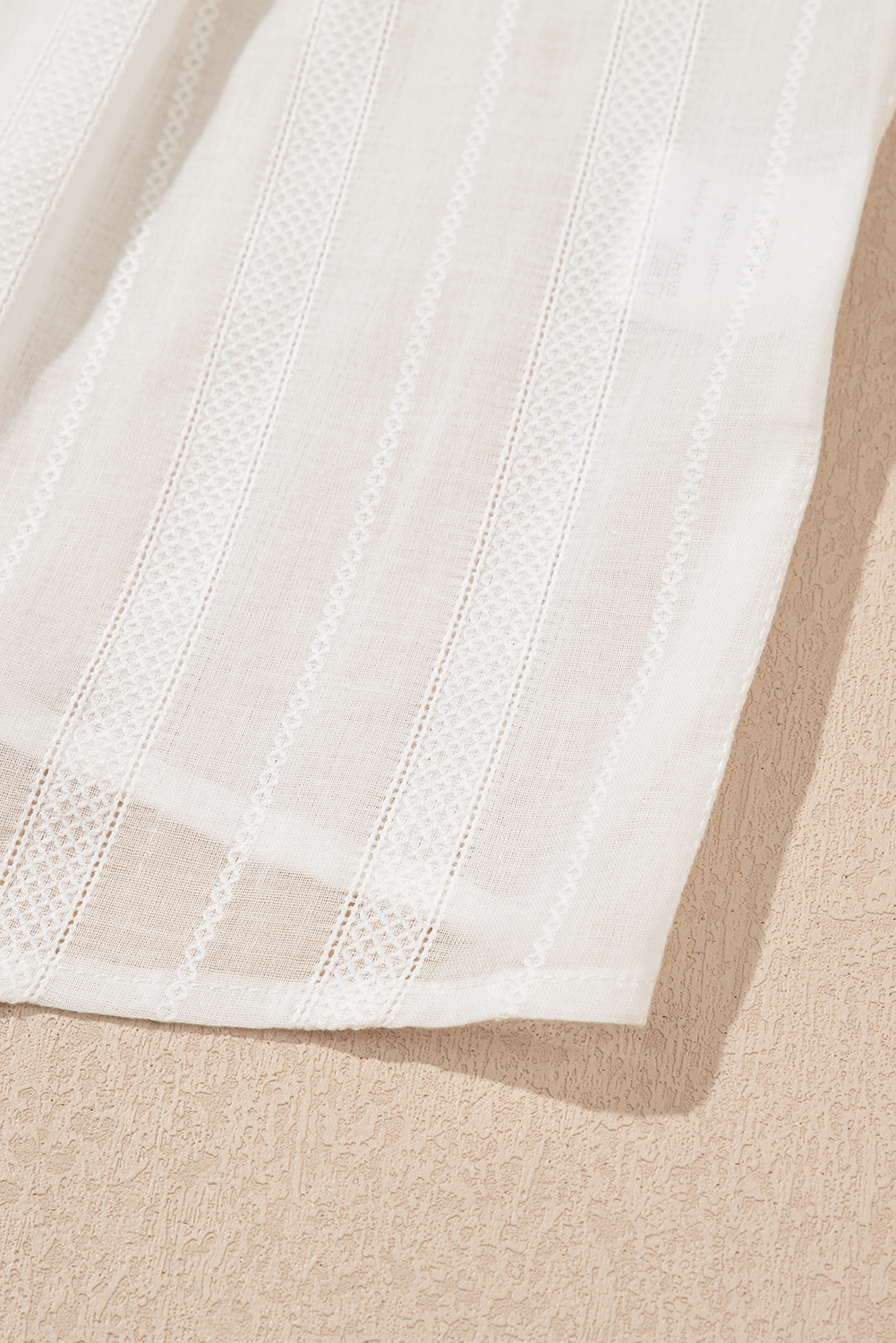 White Lace Crochet Ruffled Buttoned Loose Fit Tank Top