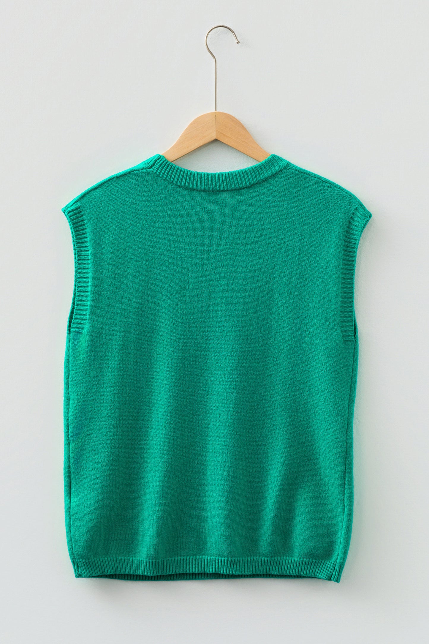 Bright Green Horse Bit Embroidered Loose Short Sleeve Sweater