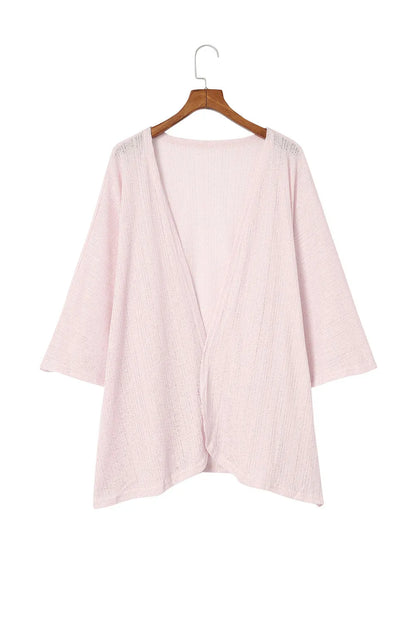 Pink Sheer Lightweight Knit Long Sleeve Cardigan - Chic Meadow Boutique 