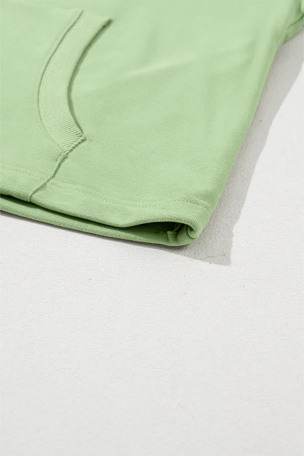 Tops/Sweatshirts & Hoodies Smoke Green Solid Kangaroo Pocket Half Zipper Oversized Hoodie