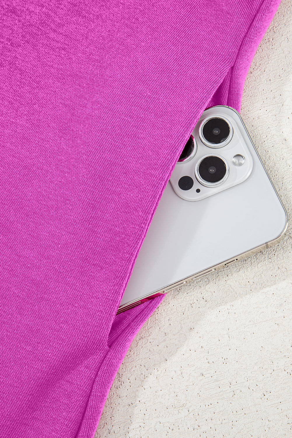 Purple Orchid Color Contrast Trim V Neck Shift Sleeveless Mini Dress