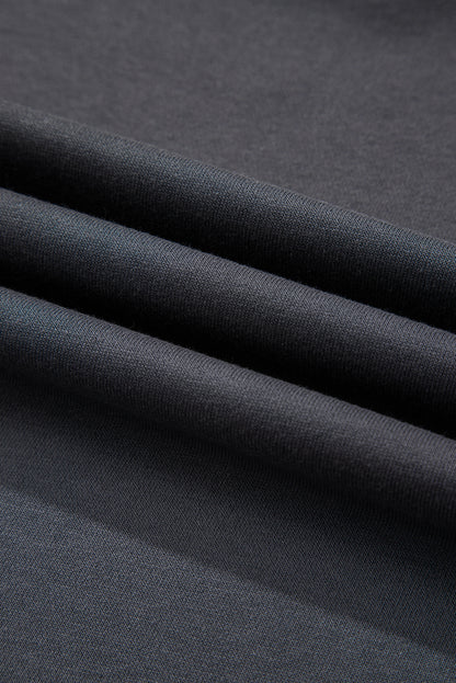Dark Grey Varsity Striped Detail Drop Shoulder Oversized Sweatshirt