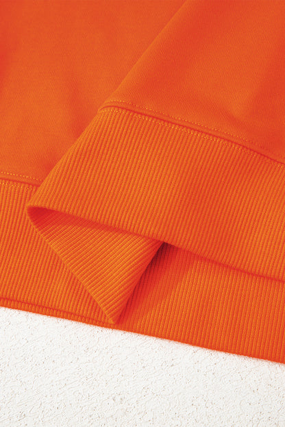 Orange Varsity Striped Detail Drop Shoulder Oversized Sweatshirt