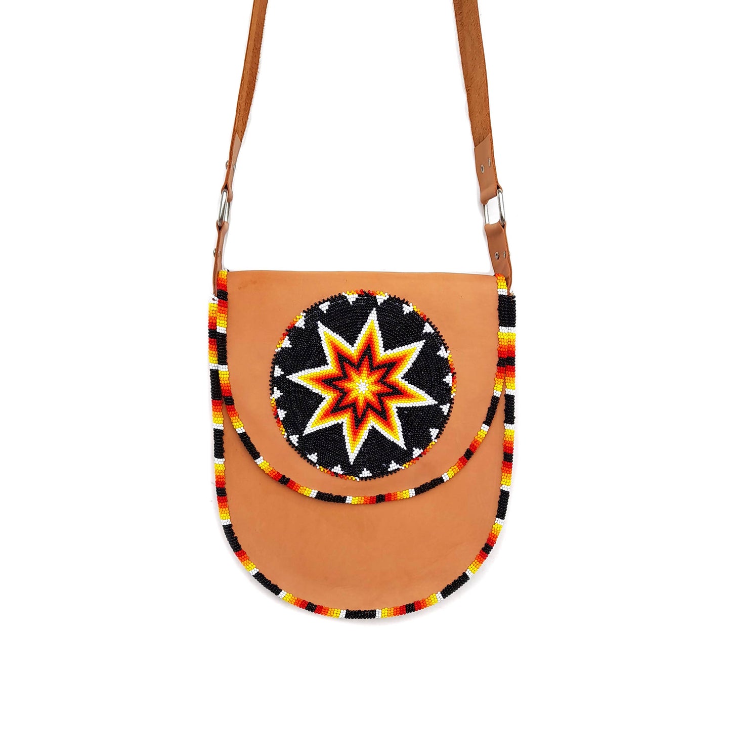 Handmade Beaded Leather Crossbody bag , Shoulder Bag
