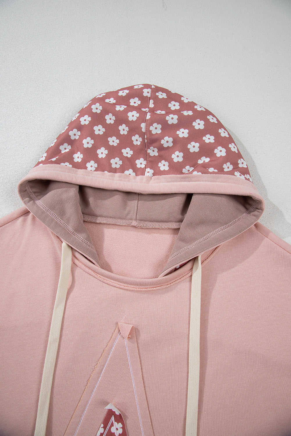 Delicacy Star Patch Graphic Floral Color Block Drawstring Plus Size Hoodie