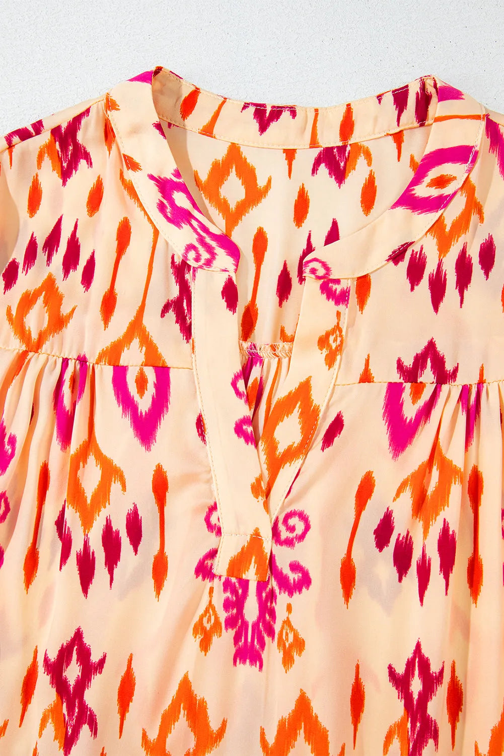 Orange Western Abstract Geometric Printed Maxi Dress - Chic Meadow Boutique 