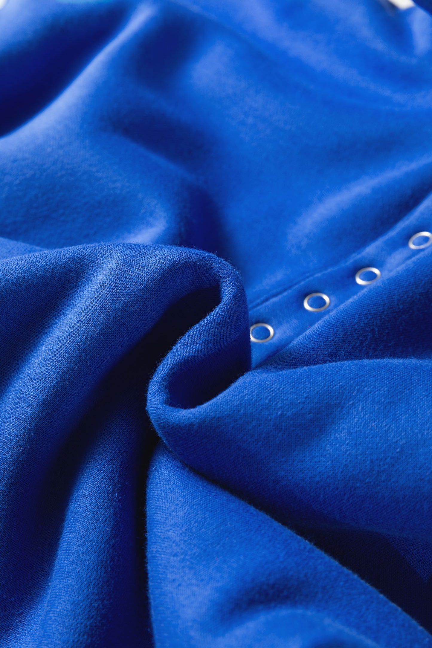 Sky Blue Button up Collared Exposed Seam Chic Sweatshirt