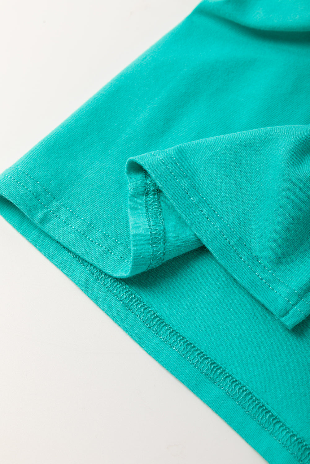 Aruba Blue Frayed Denim Star Patched Oversize T Shirt