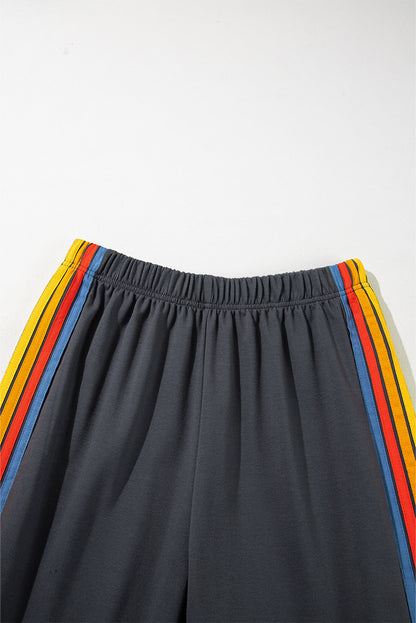 Dark Grey Counting Rainbows High Waist Sweatpants