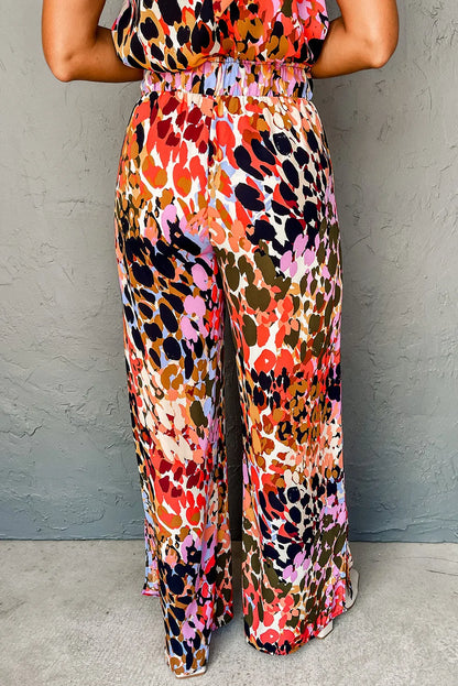 Black Multicolor Leopard Print Halter Tank Top and Pants Set - Chic Meadow Boutique 