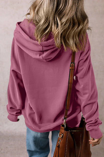 Valerian Solid Kangaroo Pocket Drawstring Loose Fit Hoodie - Chic Meadow Boutique 