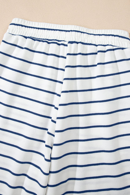 Sail Blue Casual Wide Leg 2pcs Pants Set