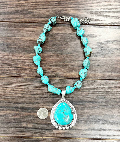739416, 17" Handmade Turquoise Necklace