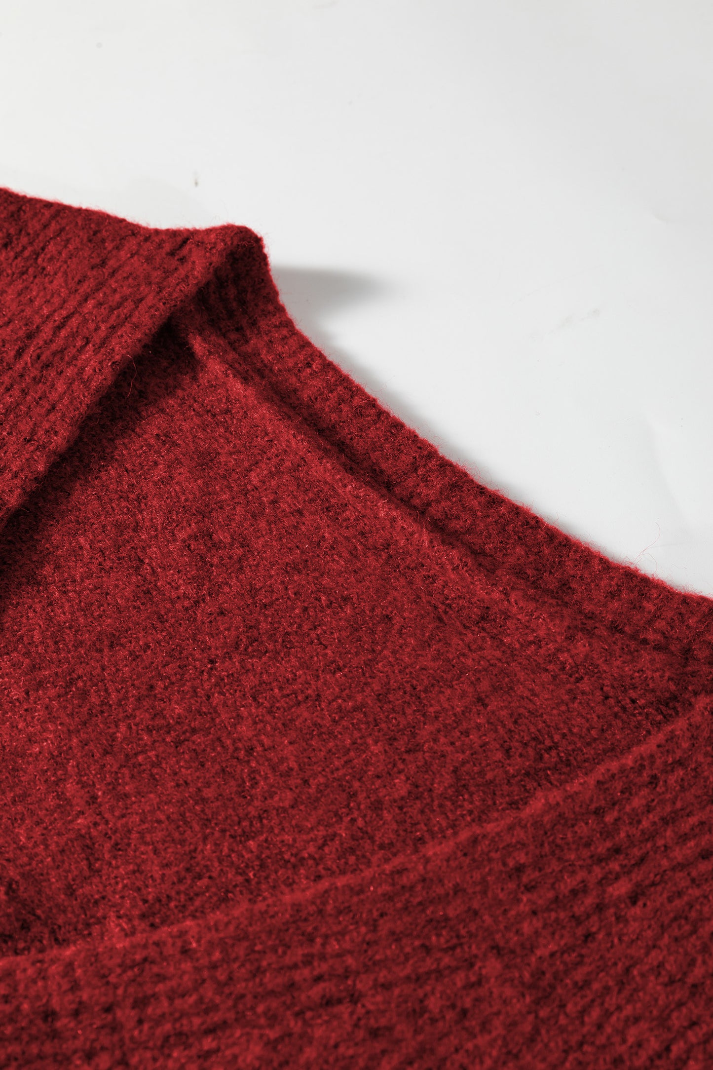 Fiery Red Heart Metal Button V Neck Cardigan Sweater