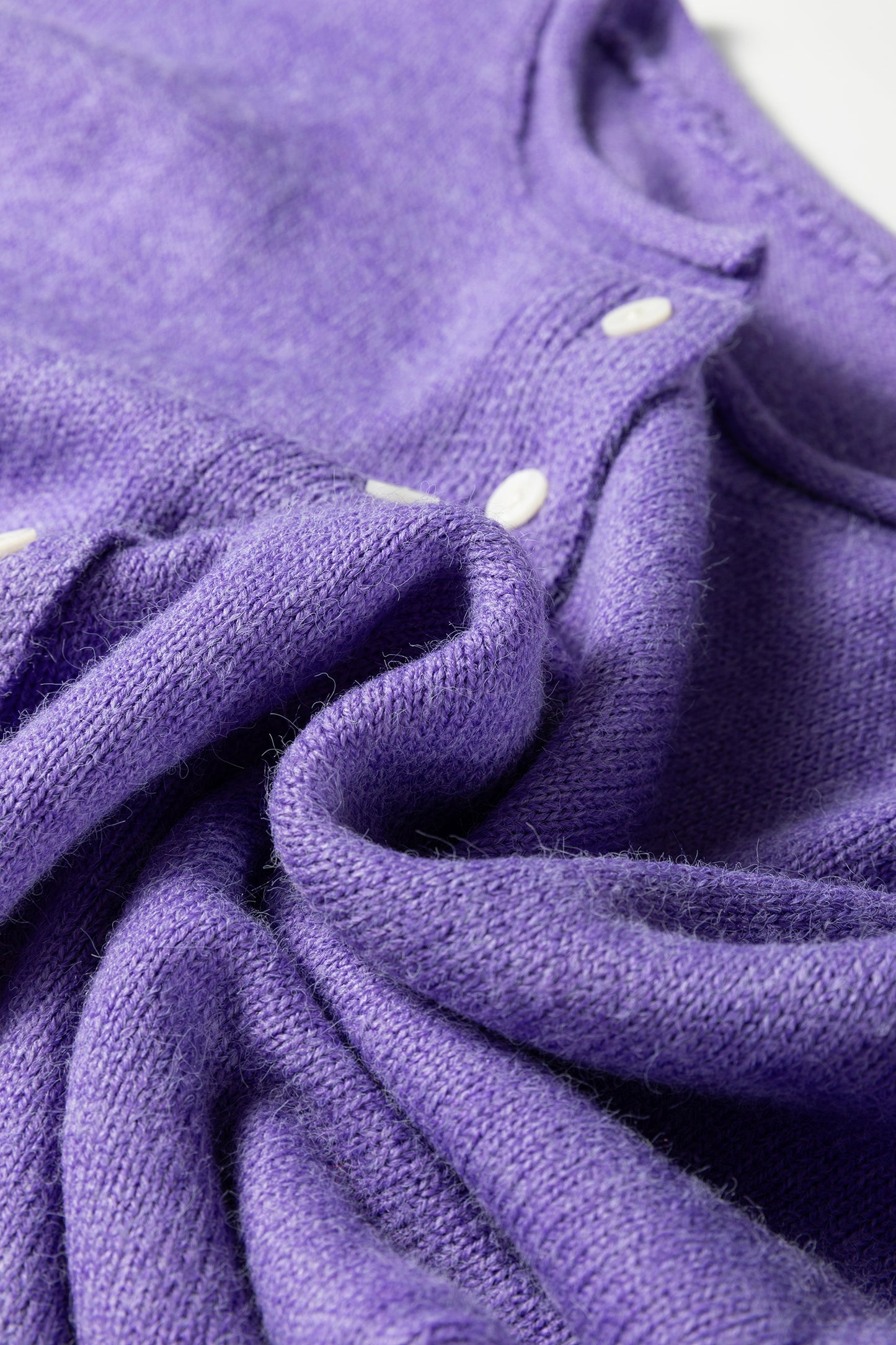 Wisteria Solid Color Knit Button Drop Shoulder Sweater Cardigan