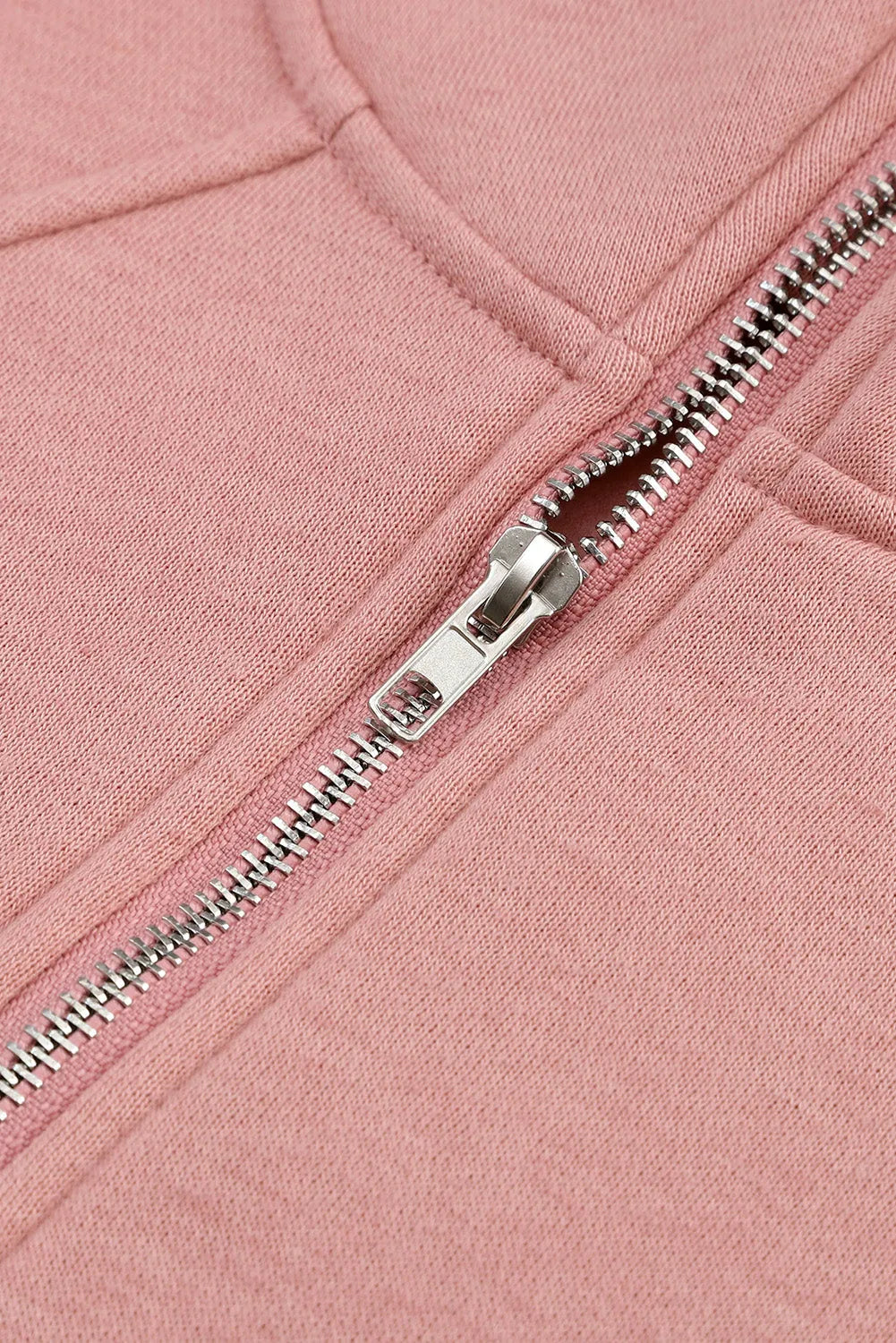 Pink Quarter Zip Kangaroo Pocket Hoodie - Chic Meadow Boutique 