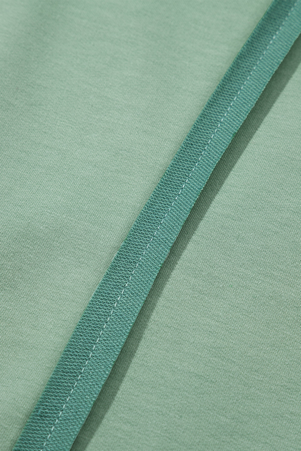 Smoke Green Half Sleeve Raw Seam High Low Side Split Top