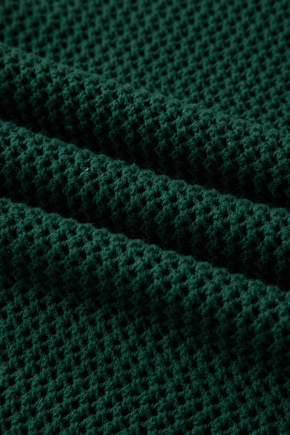 Blackish Green Plus Size Golden Accent Buttons Short Sweater Cardigan