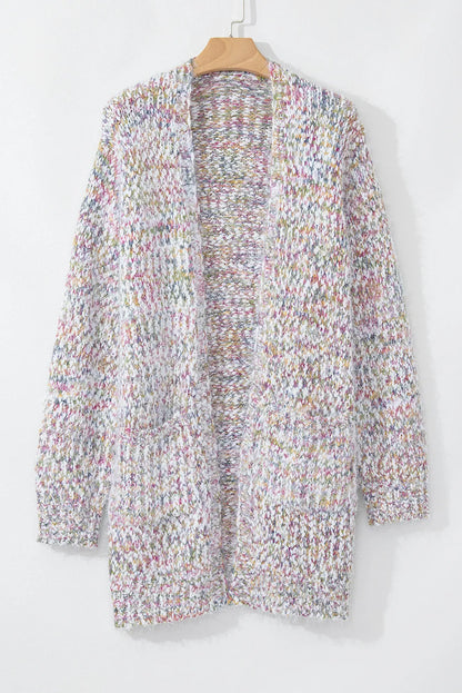 Yellow Multicolor Confetti Open Front Knit Cardigan - Chic Meadow Boutique 