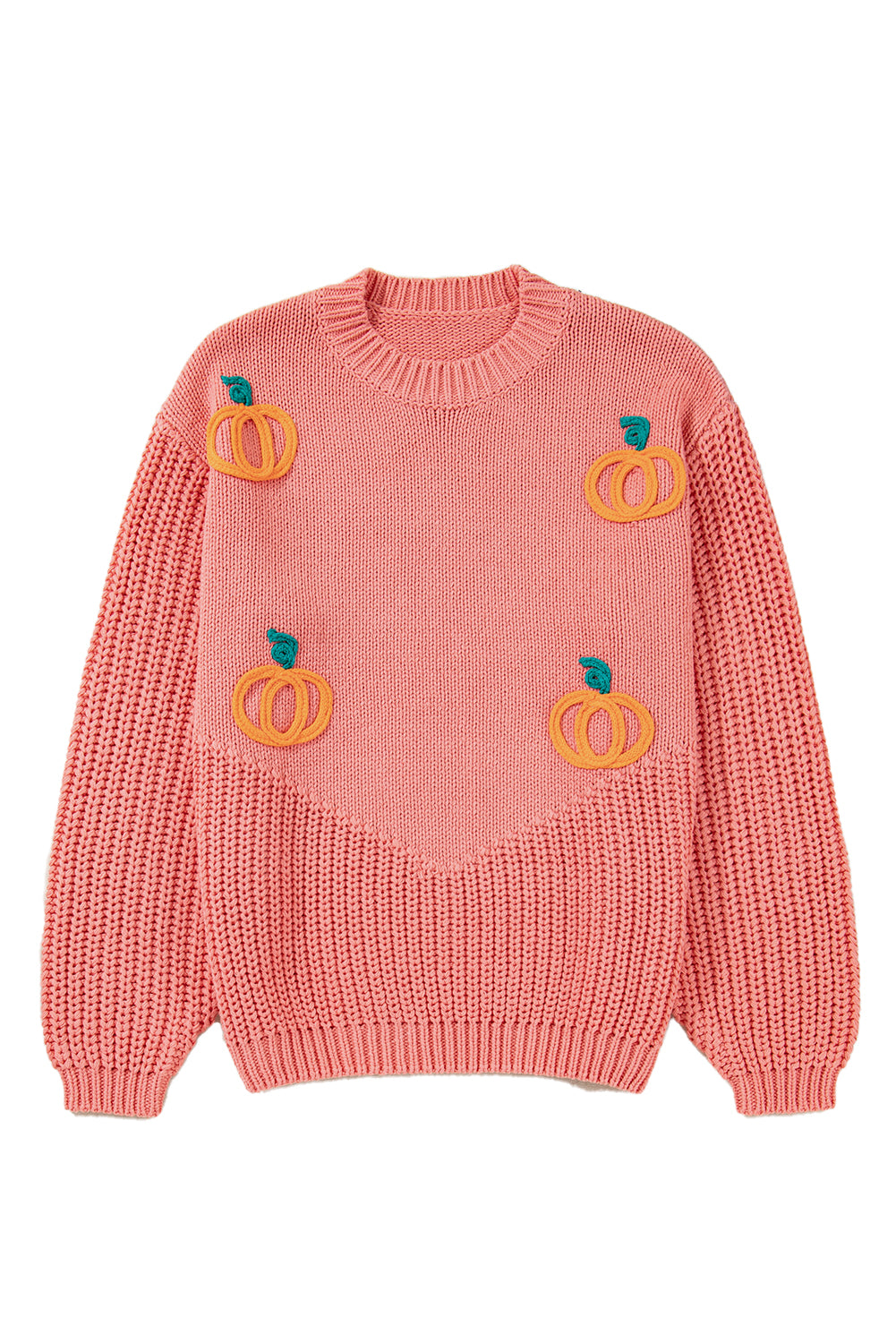 Blossom Pumpkin Embroidered Thanksgiving Holiday Sweater