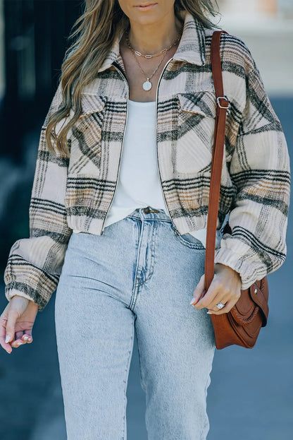 Vintage London Plaid Cropped Jacket - Chic Meadow Boutique 