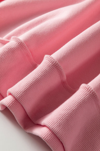 Light Pink Oversize Drop Shoulder Reversible Mock Neck Sweatshirt