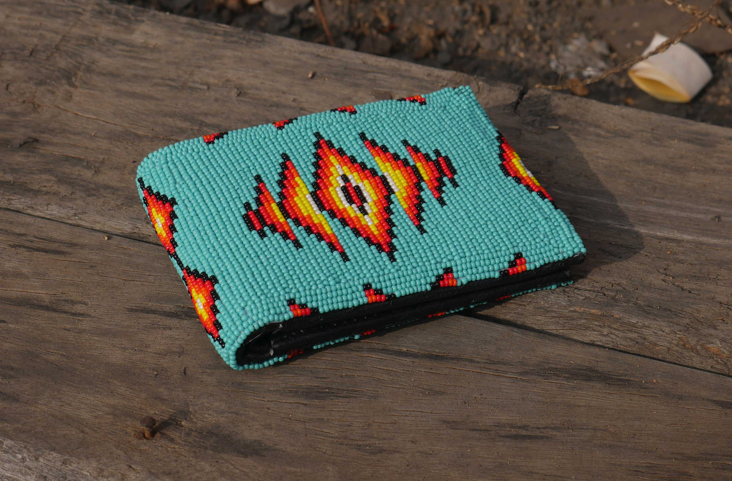 Handmade Beaded Wallet with intricate Beadwork Bifold Wallet