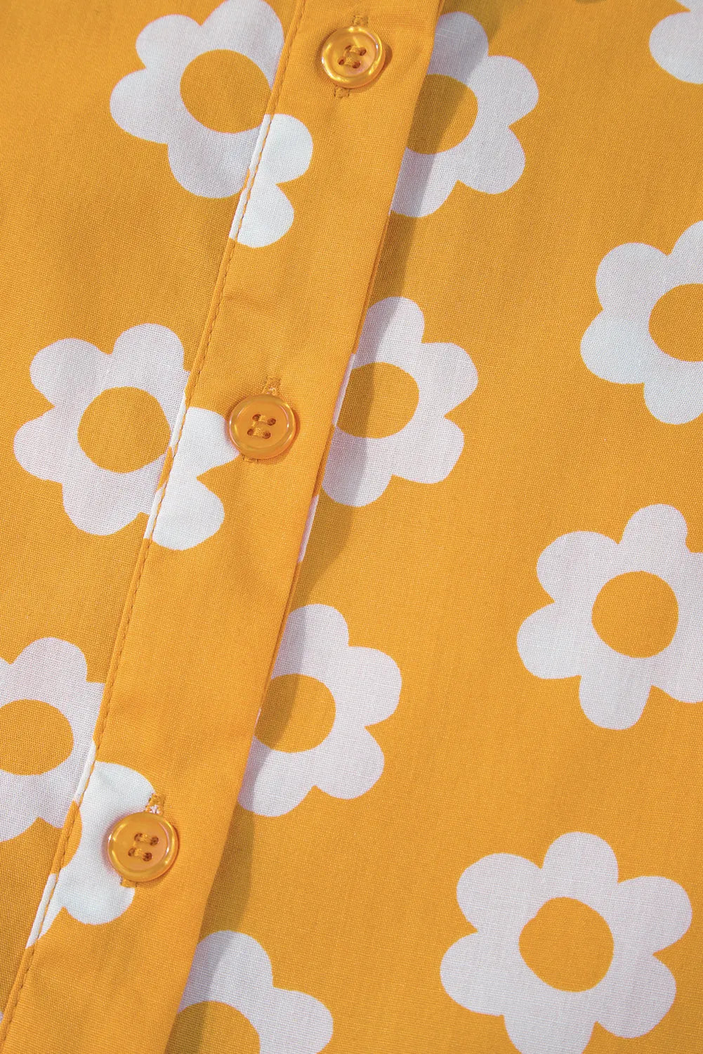 Yellow Flower Print Bracelet Sleeve Buttons Collared Maxi Dress - Chic Meadow Boutique 