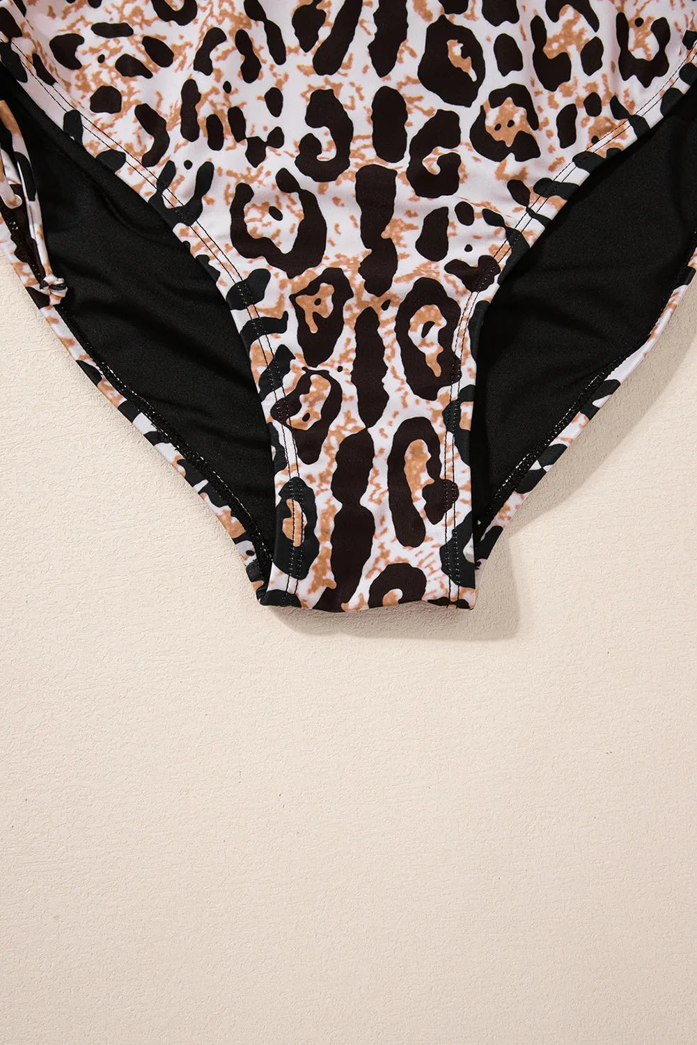 Black Crossed Tie Back Leopard Bikini Swimsuit - Chic Meadow Boutique 