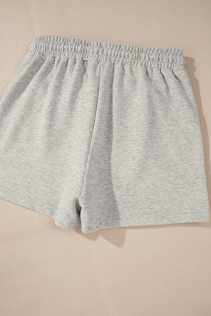 Light Grey Solid Pullover Sweatshirt and Shorts 2 Piece Set - Chic Meadow Boutique 