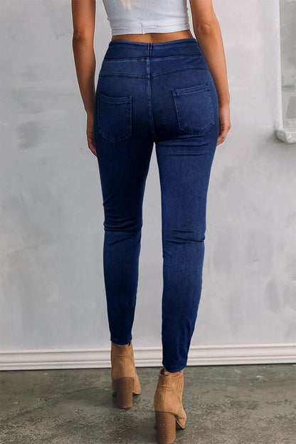 Ashleigh Blue Solid Color High Waist Stretchy Slim Fit Jeggings - Chic Meadow Boutique 