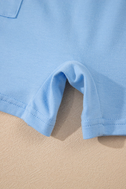 Myosotis Loose Half Sleeve V Neck Knit Romper