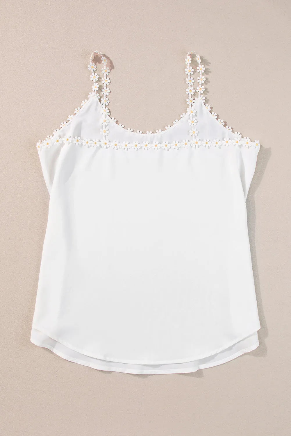 White Daisy Flower Straps Tank Top - Chic Meadow Boutique 