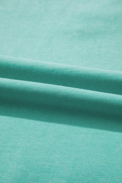 Mint Green Mineral Wash V Neck Tee Matching Skort Set