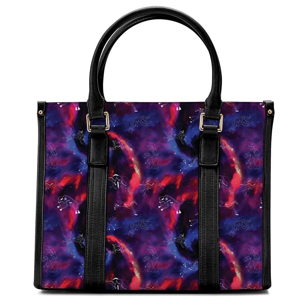 Animal Ancestors 3 Blue Pink Swirl Convertible Hand or Shoulder Bag - Chic Meadow Boutique 