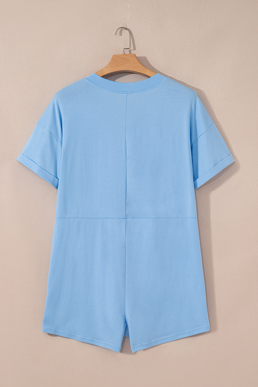 Myosotis Loose Half Sleeve V Neck Knit Romper