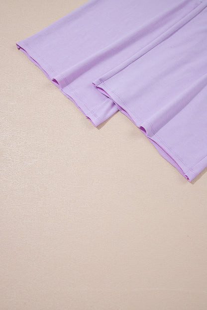 Orchid Petal Mineral Wash Casual Round Neck Tank and Straight Loose Drawstring Pants Set