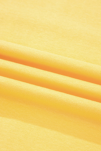 Yellow Cream Flower Graphic Casual Tank Top