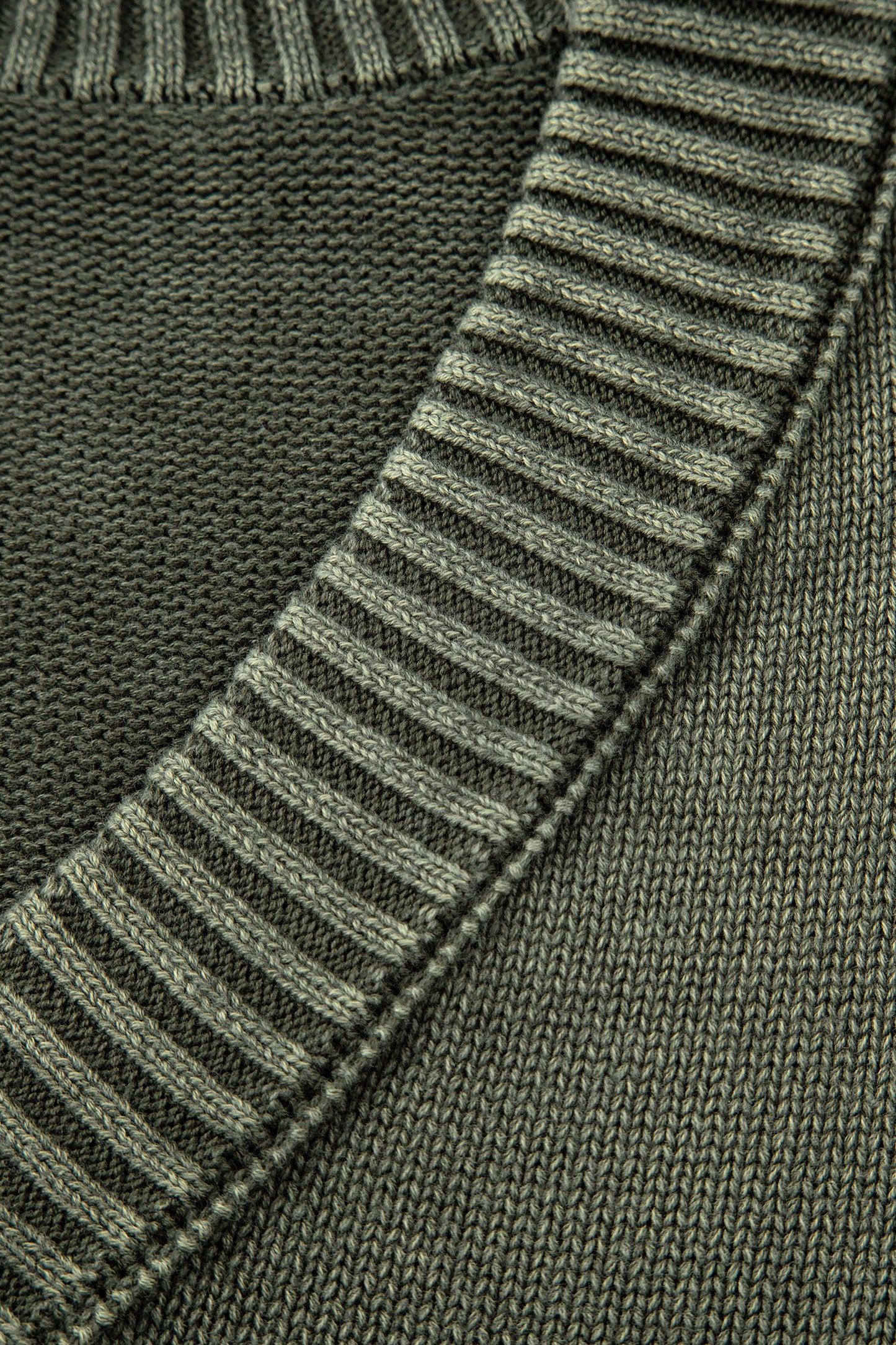 Four Leaf Clover Mineral Wash V Neck Knit Exposed Seam Drop Shoulder Loose Sweater