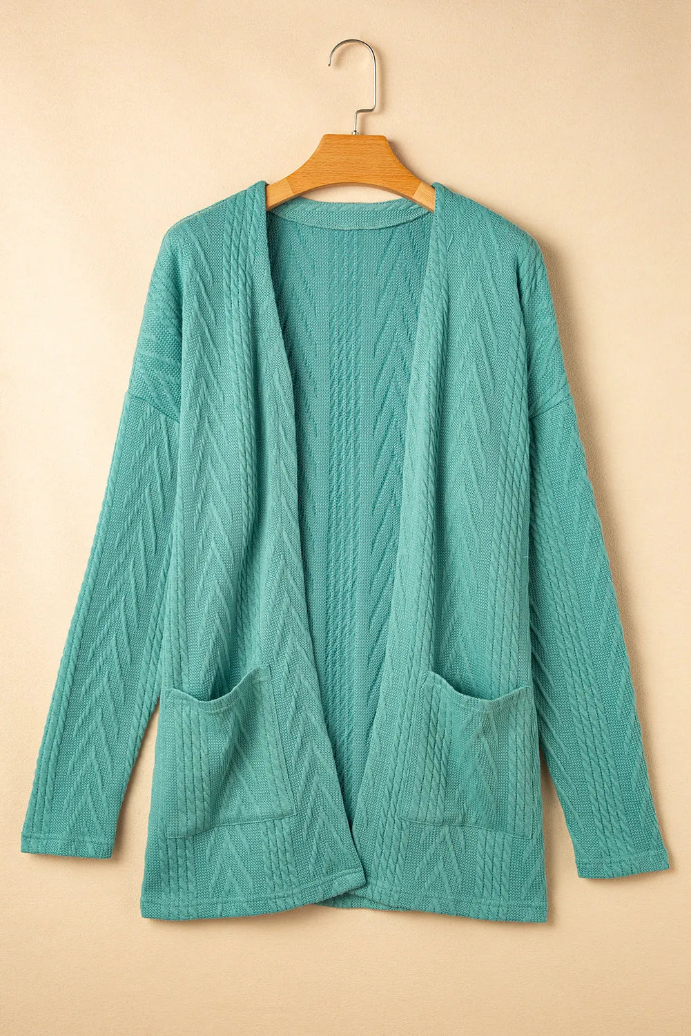 Canton Solid Textured Open Front Cardigan with Pocket - Chic Meadow Boutique 