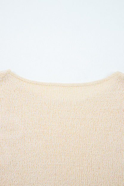 Jet Stream Contrast Flower Detail Colorblock Cuffed Loose Sweater