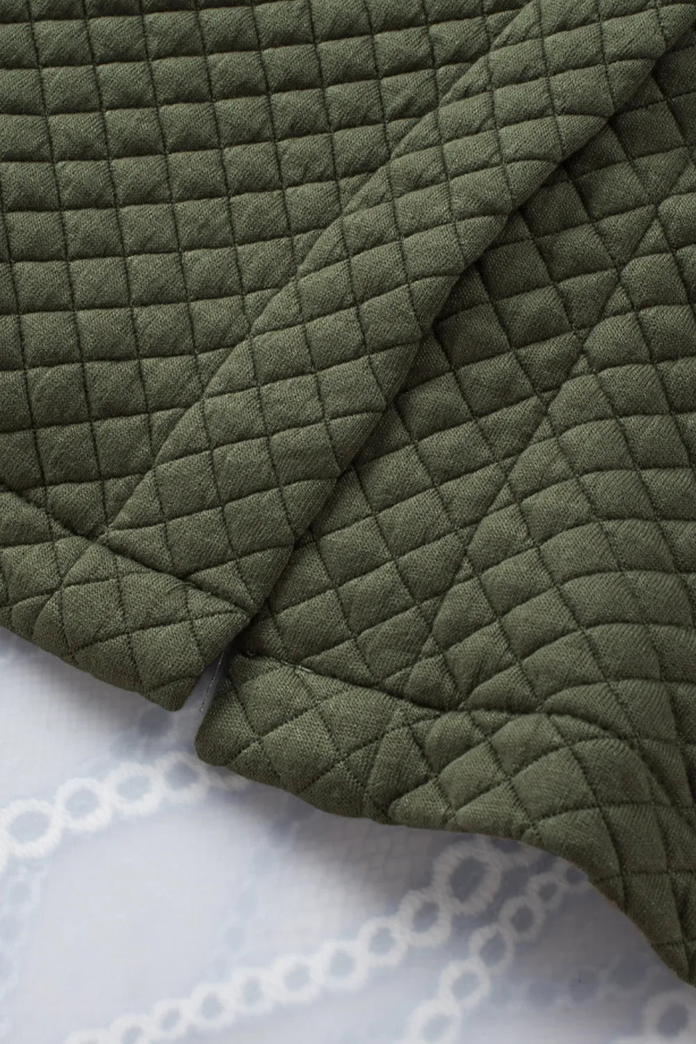 Green Retro Quilted Flap Pocket Button Shacket - Chic Meadow Boutique 