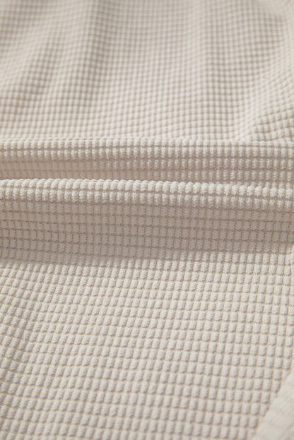 Beige 2 in 1 Thermal Knit Textured Hooded Jacket