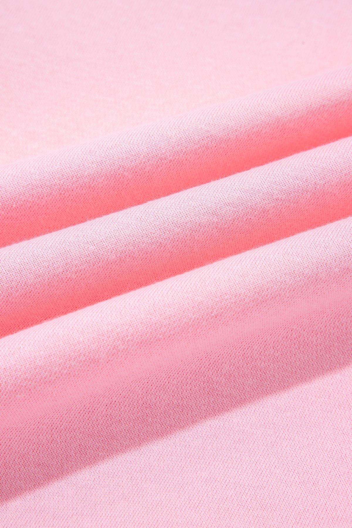 Pink Plaid Sleeve Colorblock Loose Tunic Sweatshirt