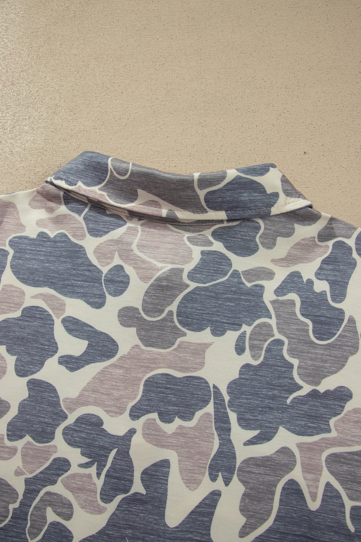 Multicolour Casual Camo V-Neck Buttoned Plus Size Sweatshirt