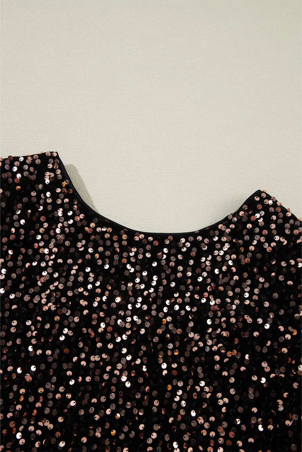 Chicory Coffee Sequin Long Sleeve Cutout Back Top - Chic Meadow Boutique 