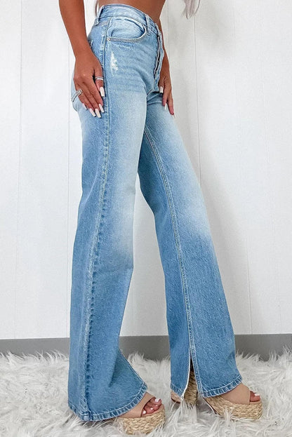 Bottoms/Jeans Myosotis High Rise Shift Slit Leg Straight Jeans